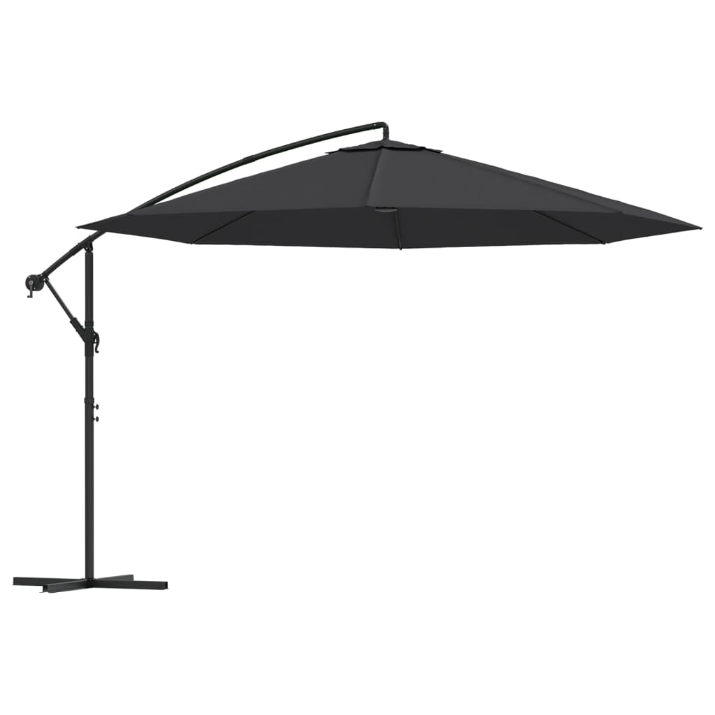 Cantilever Umbrella With Aluminium Pole 350 Cm Black Patio Umbrellas