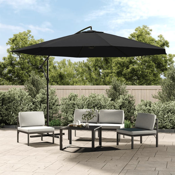 Cantilever Umbrella With Aluminium Pole 350 Cm Black Patio Umbrellas