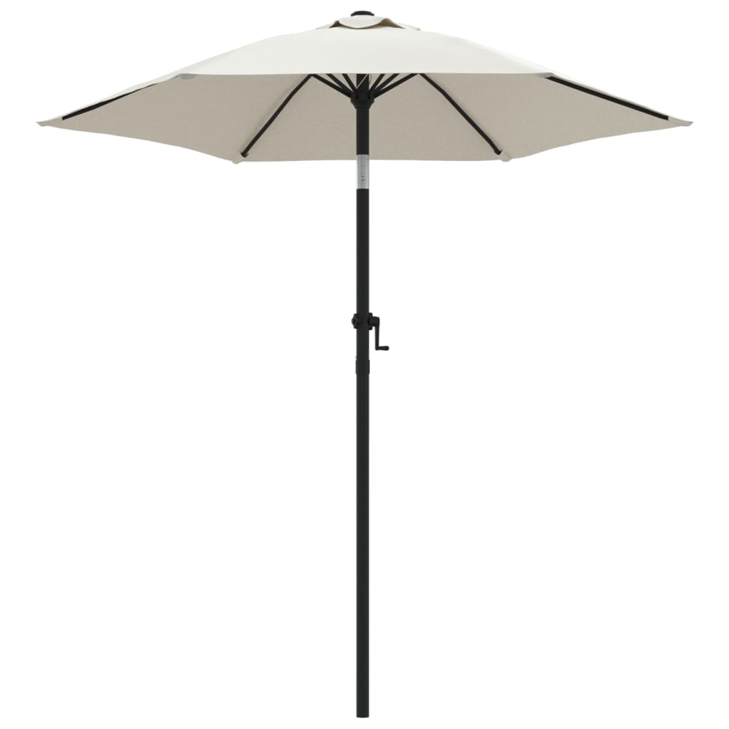 Vidaxl Garden Parasol Sand White 200X224 Cm Aluminium Patio Umbrellas
