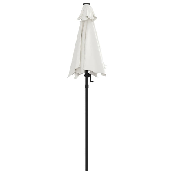Vidaxl Garden Parasol Sand White 200X224 Cm Aluminium Patio Umbrellas