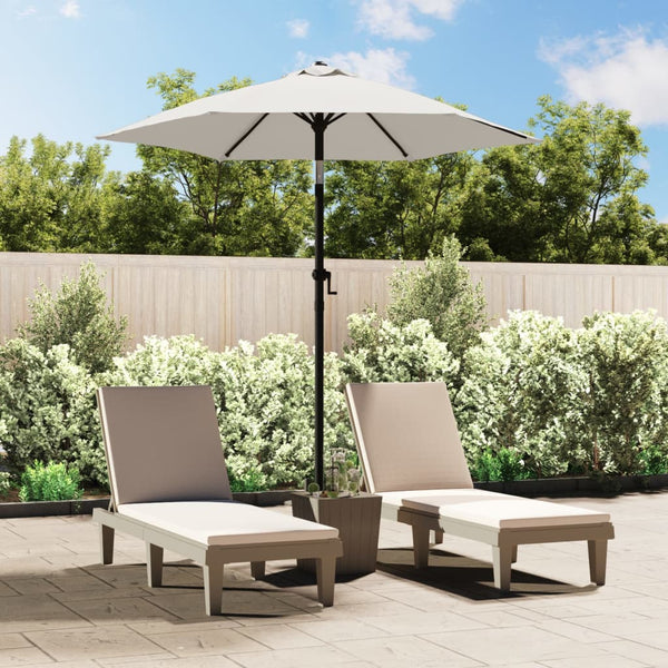 Vidaxl Garden Parasol Sand White 200X224 Cm Aluminium Patio Umbrellas