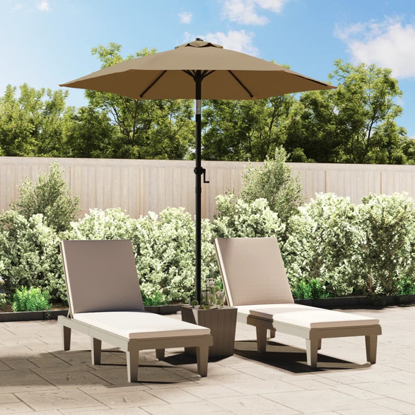 Vidaxl Garden Parasol Taupe 200X224 Cm Aluminium Patio Umbrellas