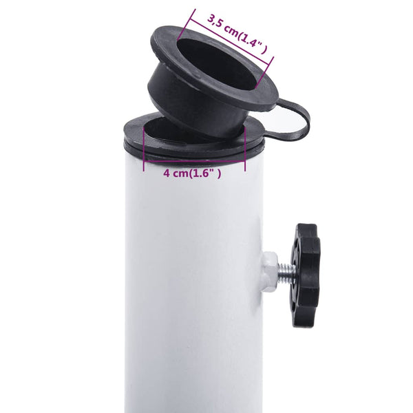 Vidaxl Umbrella Base White 12 Kg 49 Cm Cast Iron Umbrella Accessories