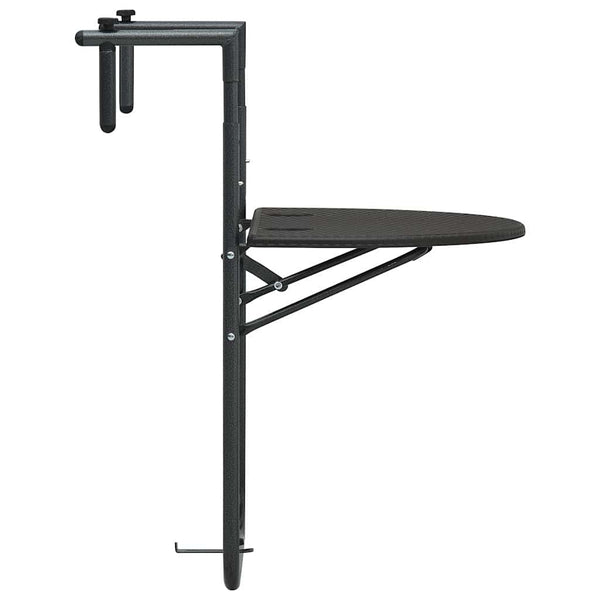 Vidaxl Hanging Balcony Table Brown 60X64x83.5 Cm Plastic Rattan Look Patio & Garden Tables