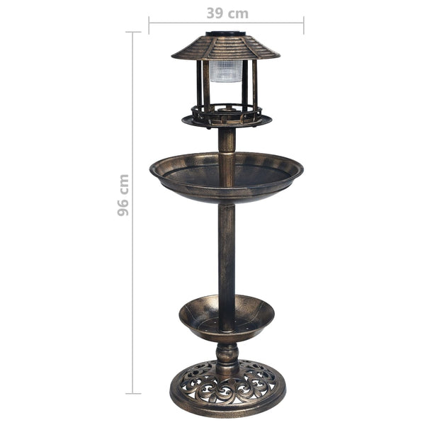 Vidaxl Decorative Birdbath With Solar Powered Led Lights Plastic Bird Baths