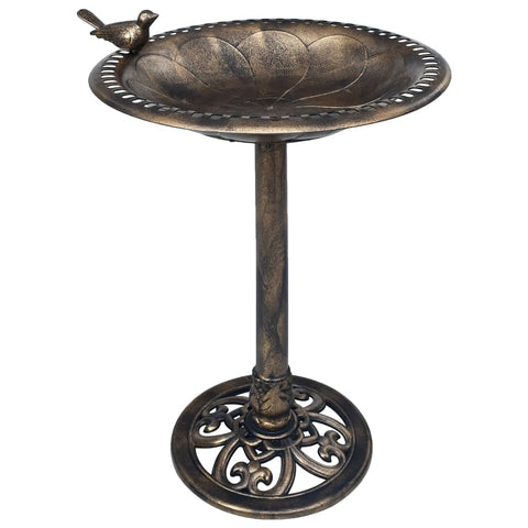 Vidaxl Garden Bird Bath Bronze Plastic Bird Baths