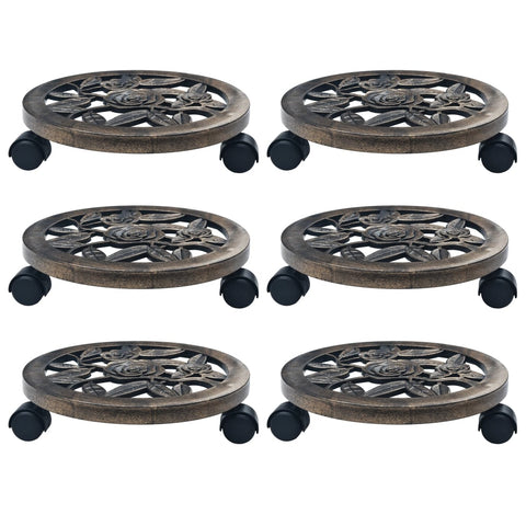 Plant Stands Plant Trolleys 6 Pcs Bronze Plastic