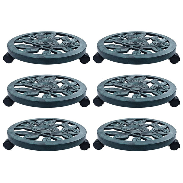 Plant Trolleys 6 Pcs Bronze Plastic Plant Stands