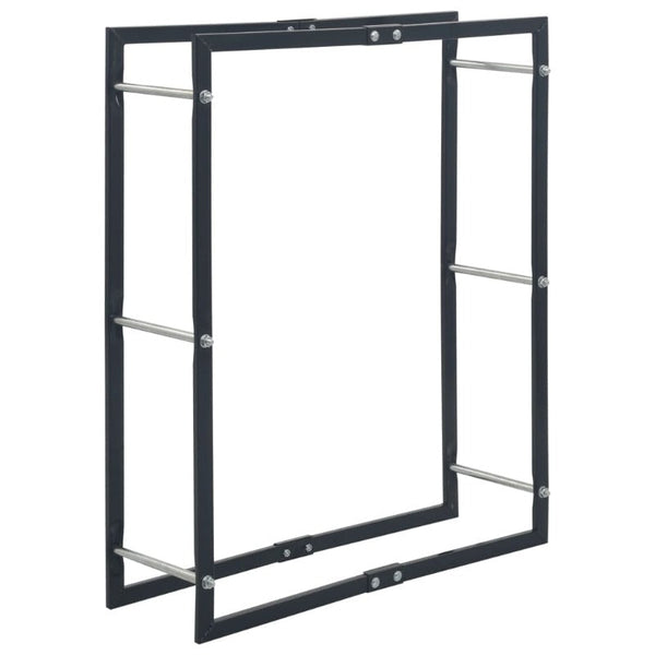 Vidaxl Firewood Rack Black 80X25x100 Cm Steel Firewood Racks