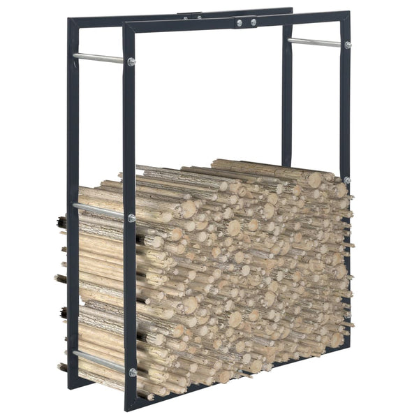 Vidaxl Firewood Rack Black 80X25x100 Cm Steel Firewood Racks