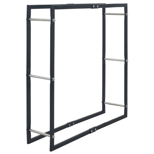 Vidaxl Firewood Rack Black 100X25x100 Cm Steel Firewood Racks
