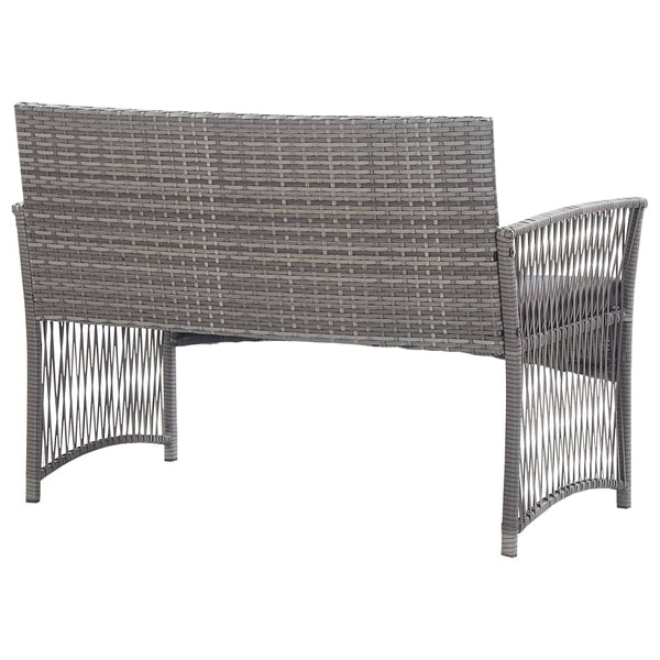4 Piece Garden Lounge Set With Cushion Poly Rattan