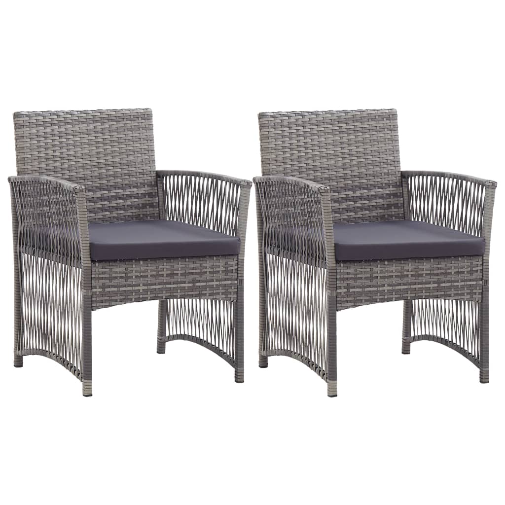 Garden Armchairs With Cushions 2 Pcs Anthracite Poly Rattan