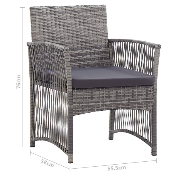 Garden Armchairs With Cushions 2 Pcs Anthracite Poly Rattan