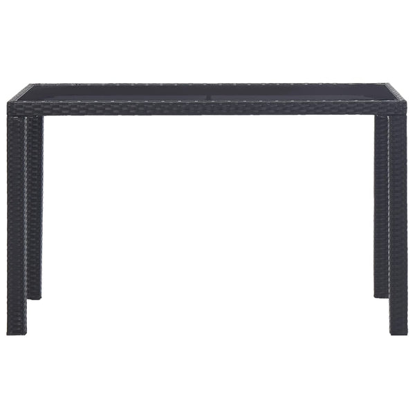 Garden Table Black 123X60x74 Cm Poly Rattan