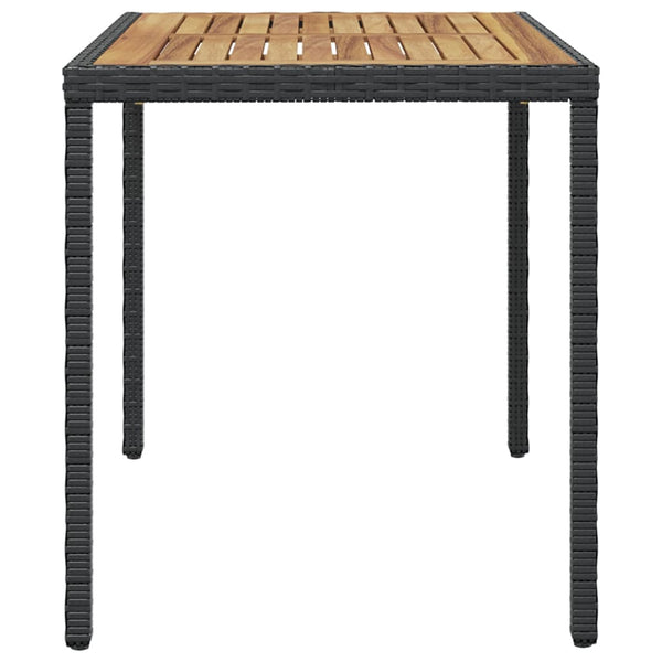 Garden Table Black And Brown 123X60x74 Cm Solid Acacia Wood
