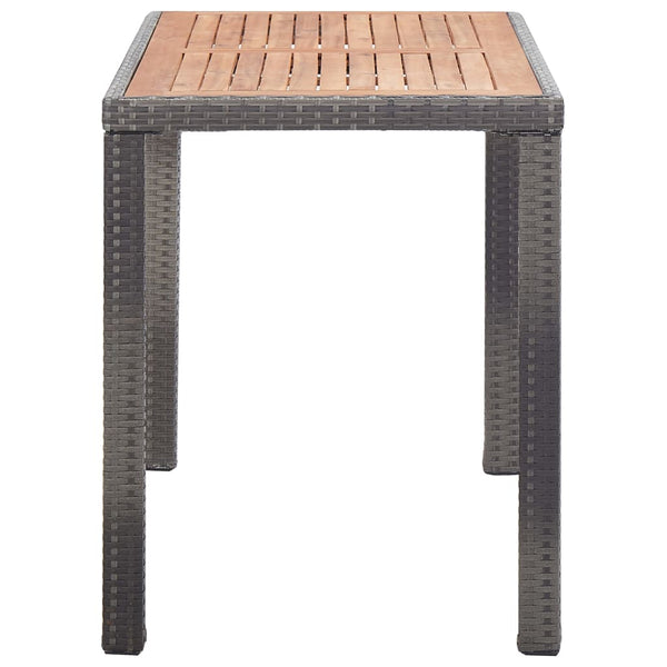 Garden Table Anthracite And Brown 123X60x74 Cm Solid Acacia Wood