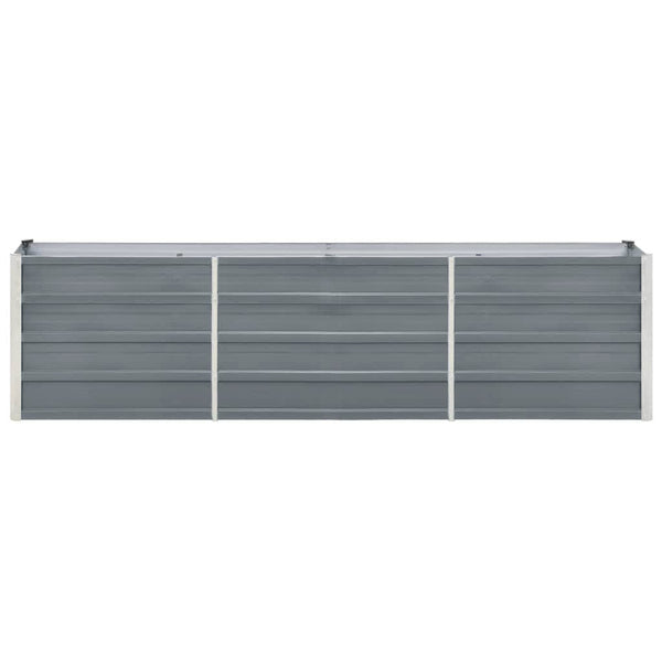Vidaxl Garden Raised Bed Galvanised Steel 240X40x45 Cm Grey Raised Garden Beds