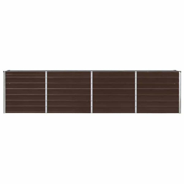 Vidaxl Raised Garden Bed 320X40x77 Cm Galvanised Steel Brown Raised Garden Beds