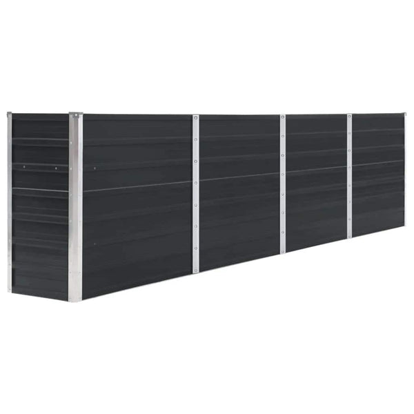 Vidaxl Raised Garden Bed 320X40x77 Cm Galvanised Steel Anthracite Raised Garden Beds
