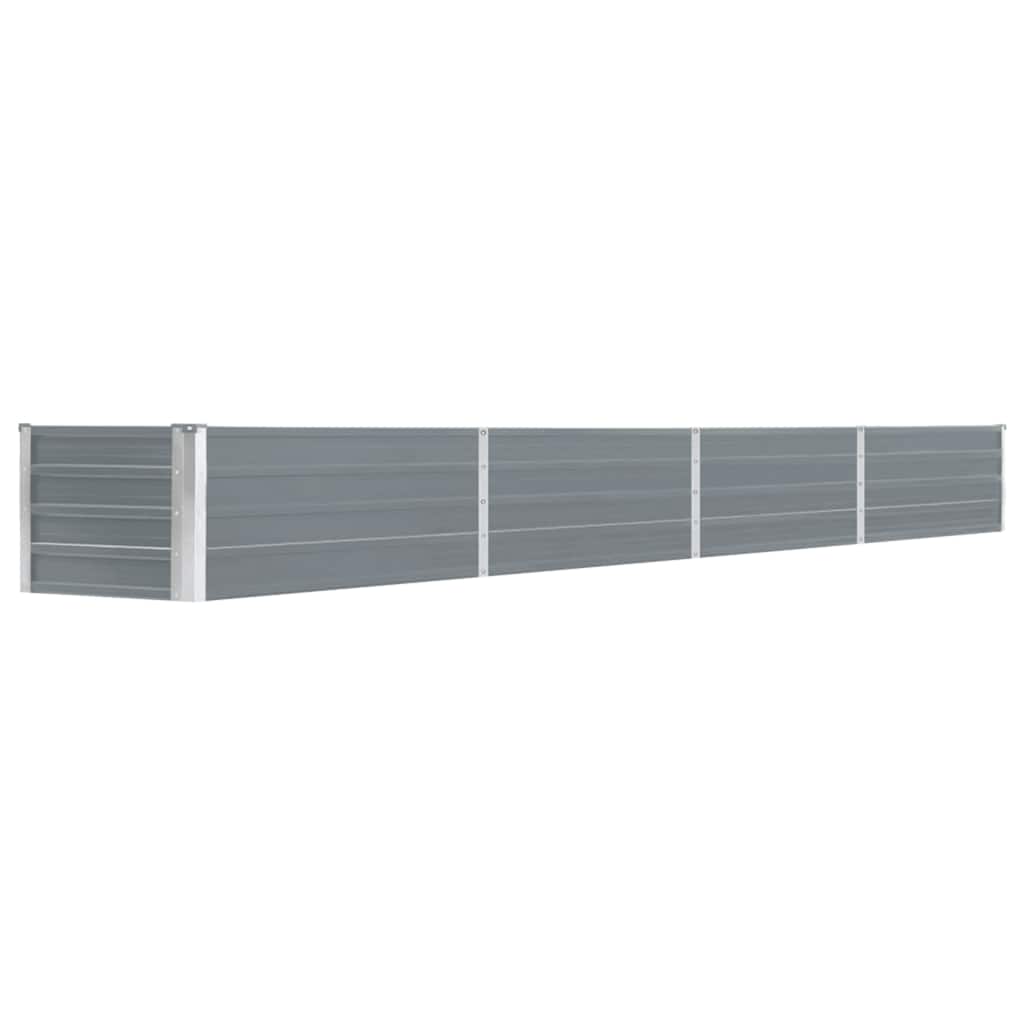 Vidaxl Garden Raised Bed Galvanised Steel 320X40x45 Cm Grey Raised Garden Beds