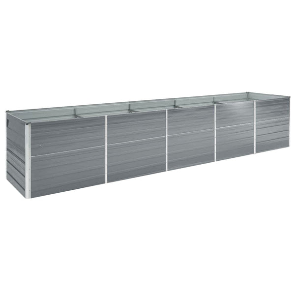 Vidaxl Garden Raised Bed Galvanised Steel 400X80x45 Cm Grey Raised Garden Beds