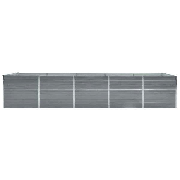 Vidaxl Garden Raised Bed Galvanised Steel 400X80x45 Cm Grey Raised Garden Beds