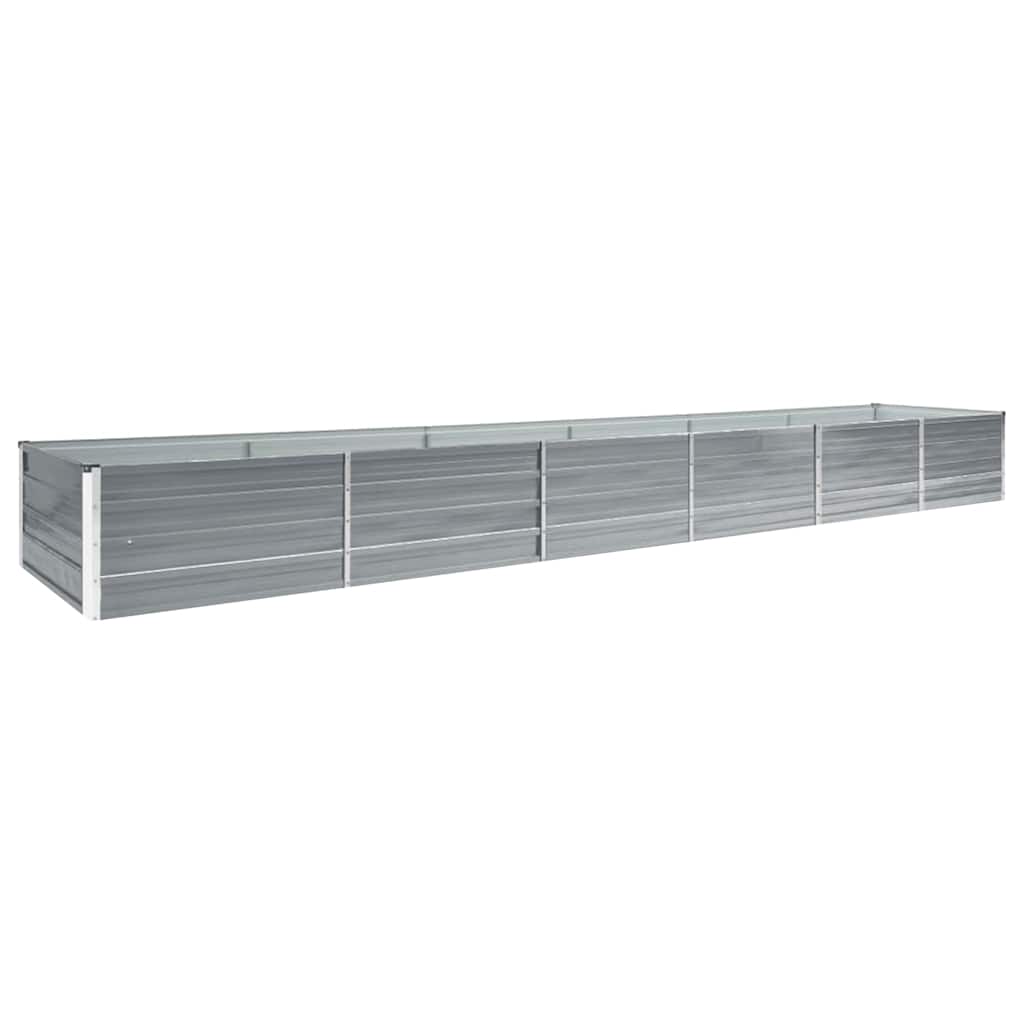 Vidaxl Garden Raised Bed Galvanised Steel 480X80x45 Cm Grey Raised Garden Beds