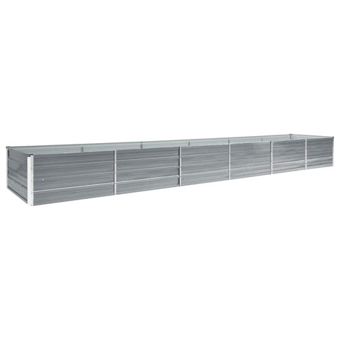 Vidaxl Garden Raised Bed Galvanised Steel 480X80x45 Cm Grey Raised Garden Beds