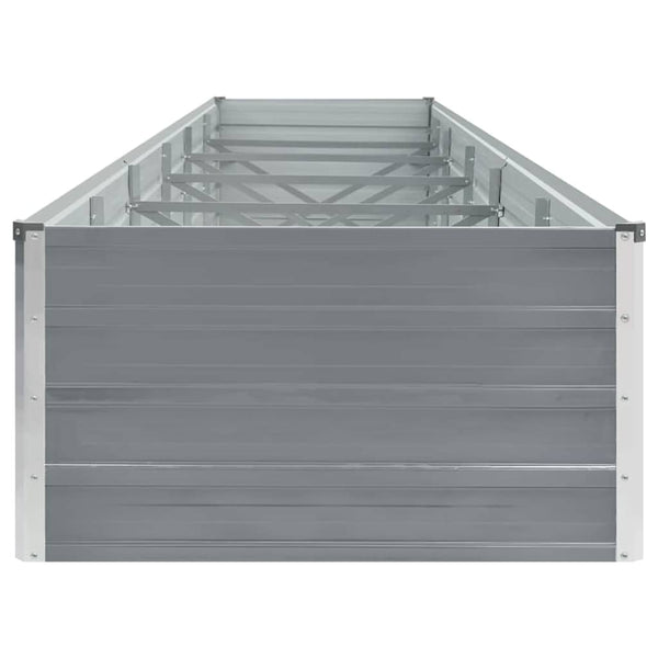 Vidaxl Garden Raised Bed Galvanised Steel 480X80x45 Cm Grey Raised Garden Beds