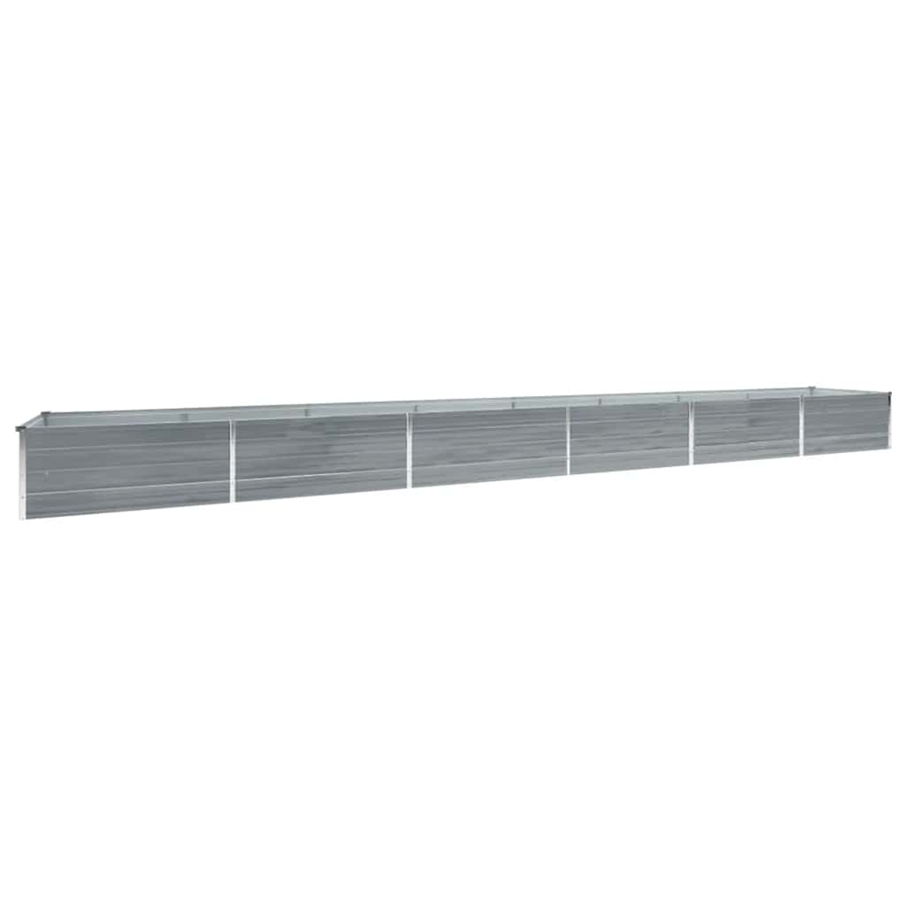 Vidaxl Garden Raised Bed Galvanised Steel 600X80x45 Cm Grey Raised Garden Beds
