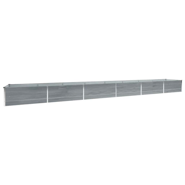 Vidaxl Garden Raised Bed Galvanised Steel 600X80x45 Cm Grey Raised Garden Beds