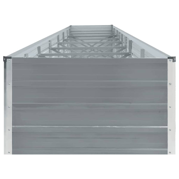 Vidaxl Garden Raised Bed Galvanised Steel 600X80x45 Cm Grey Raised Garden Beds