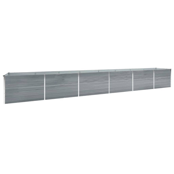 Vidaxl Garden Raised Bed Galvanised Steel 600X80x77 Cm Grey Raised Garden Beds