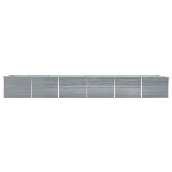 Vidaxl Garden Raised Bed Galvanised Steel 600X80x77 Cm Grey Raised Garden Beds