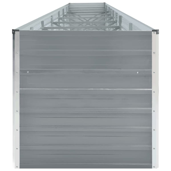 Vidaxl Garden Raised Bed Galvanised Steel 600X80x77 Cm Grey Raised Garden Beds