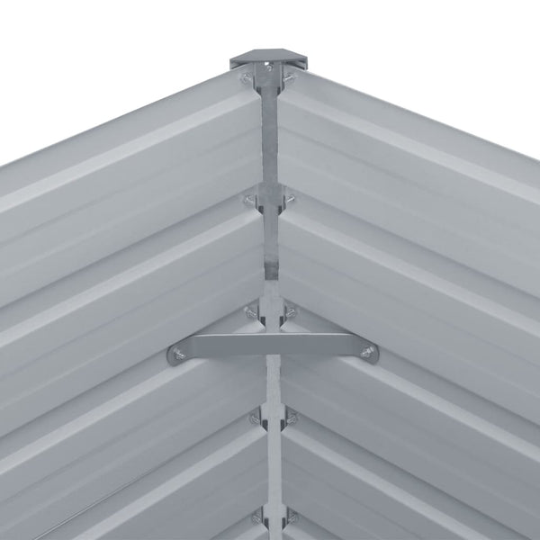 Vidaxl Garden Raised Bed Galvanised Steel 600X80x77 Cm Grey Raised Garden Beds