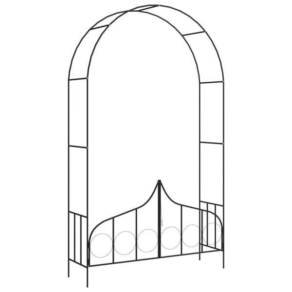 Vidaxl Garden Arch With Gate Black 138X40x238 Cm Iron Garden Arches