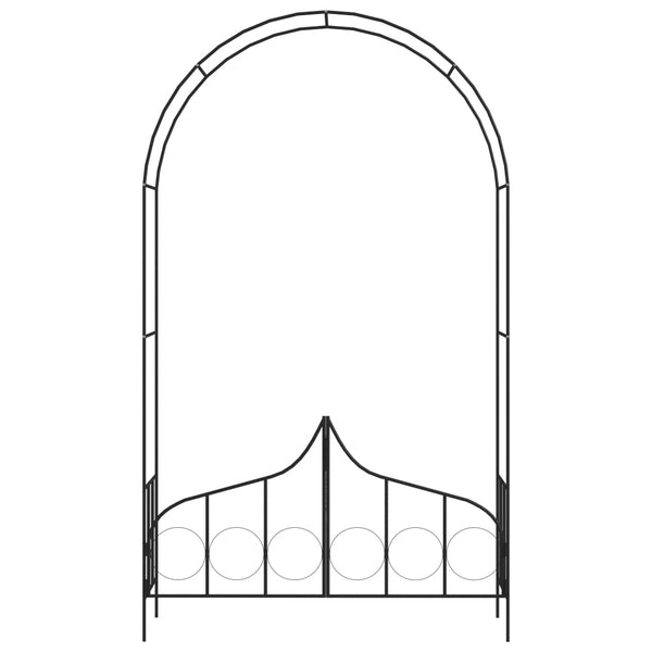 Vidaxl Garden Arch With Gate Black 138X40x238 Cm Iron Garden Arches