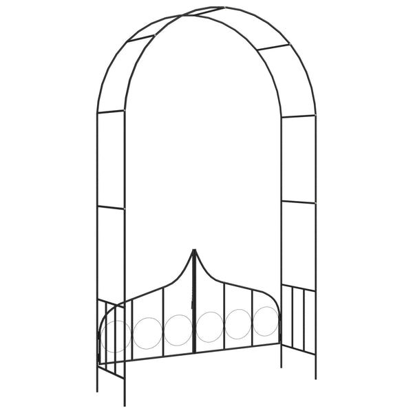 Vidaxl Garden Arch With Gate Black 138X40x238 Cm Iron Garden Arches
