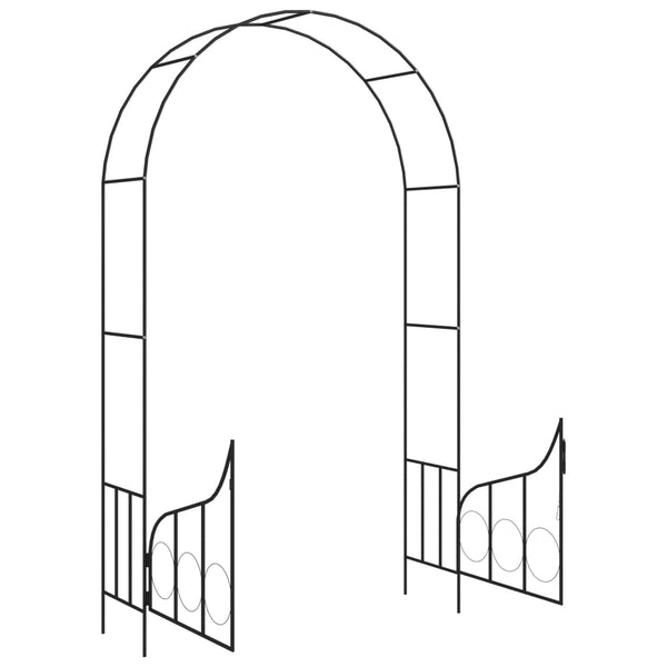 Vidaxl Garden Arch With Gate Black 138X40x238 Cm Iron Garden Arches