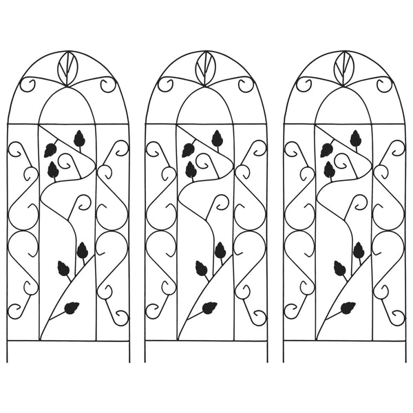 Vidaxl Plant Climbing Racks 3 Pcs Black 40X100 Cm Iron Other Plant Care & Accessories