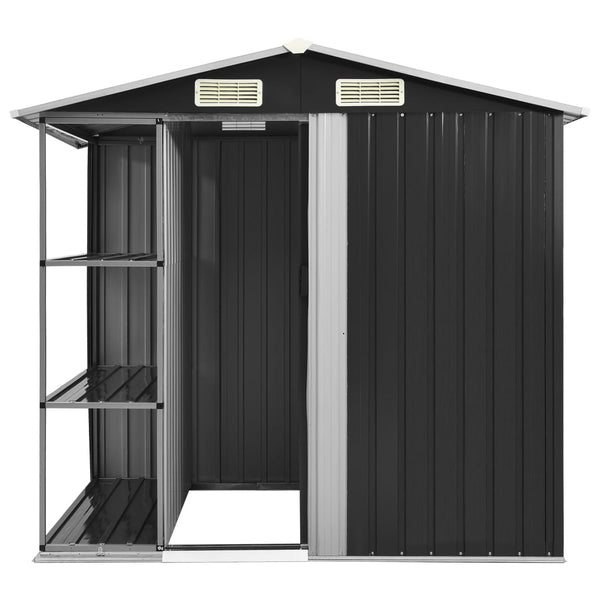 Garden Shed With Rack 205X130x183 Cm Iron