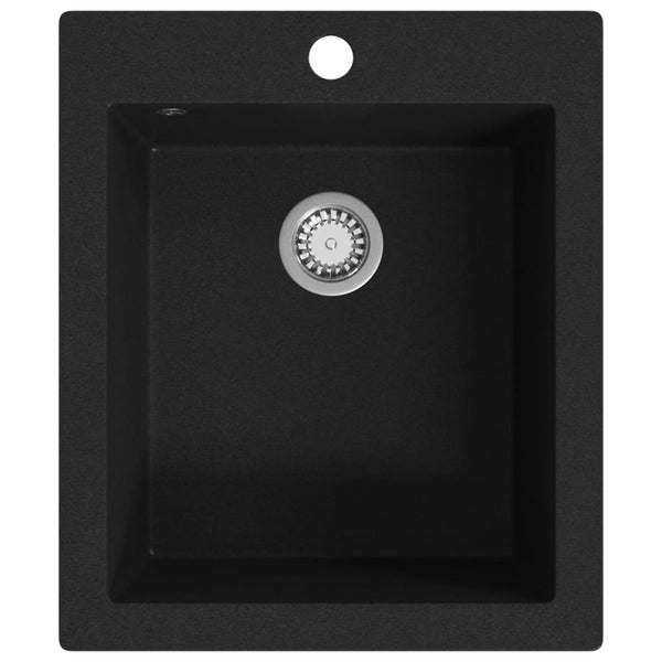 Vidaxl Overmount Kitchen Sink Single Basin Granite Black Kitchen Sinks