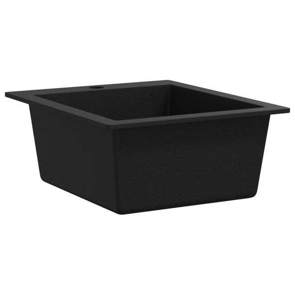 Vidaxl Overmount Kitchen Sink Single Basin Granite Black Kitchen Sinks