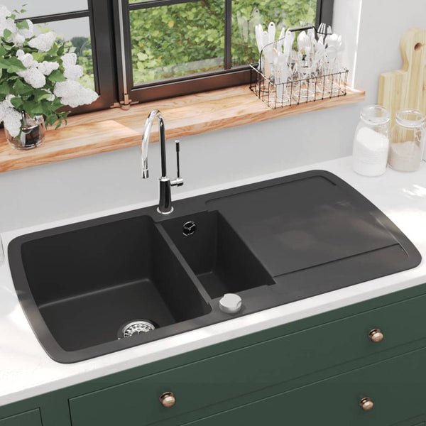 Granite Kitchen Sink Double Basin Black Kitchen Sinks