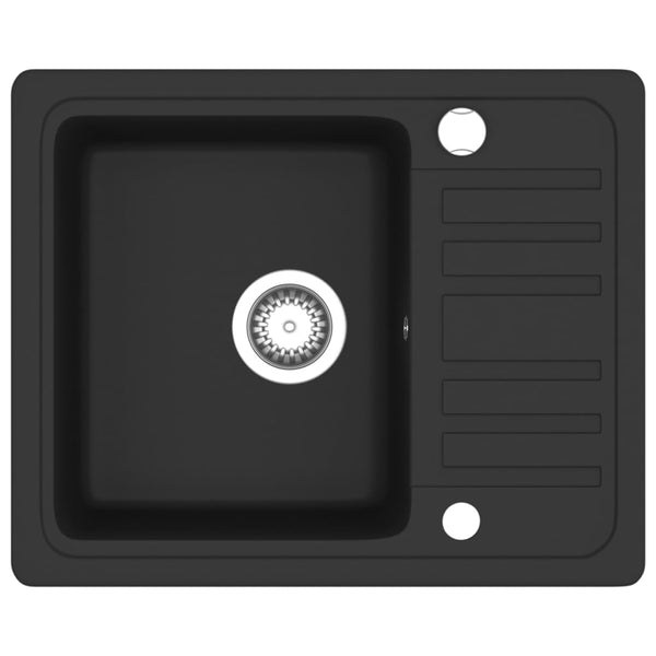 Vidaxl Granite Kitchen Sink Single Basin Black Kitchen Sinks
