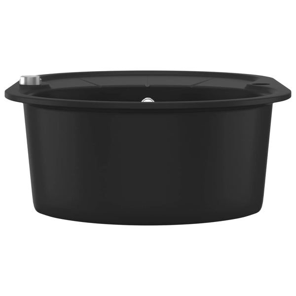 Granite Kitchen Sink Single Basin Oval Black Kitchen Sinks