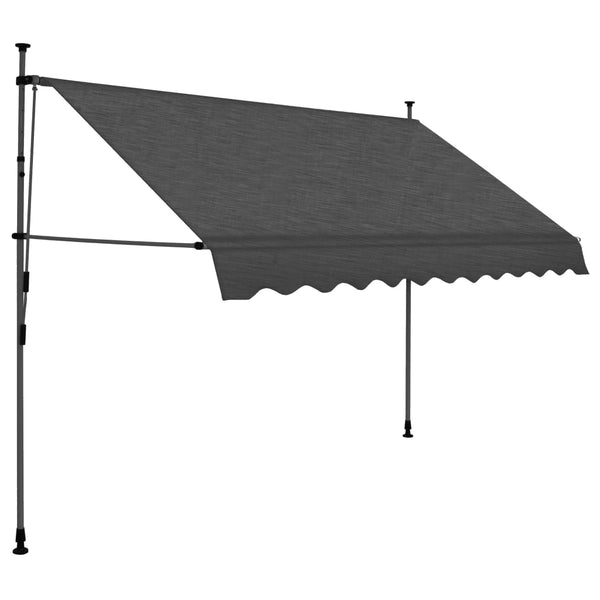 Manual Retractable Awning With Led 300 Cm Anthracite Awning & Canopy Parts