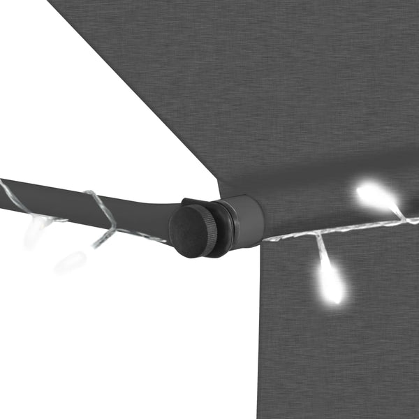 Manual Retractable Awning With Led 300 Cm Anthracite Awning & Canopy Parts